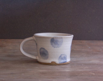 Handmade Mug, Polka Dot Coffee Cup Tea Mug Pottery Mug Ready to Ship Gift for Her