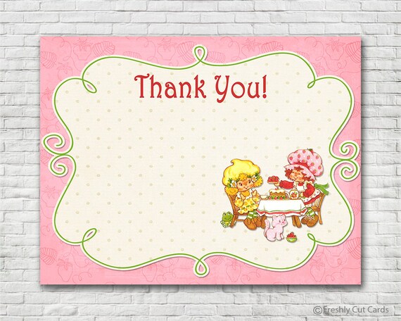 strawberry shortcake thank you cards