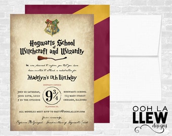 harry potter birthday invitation – Etsy