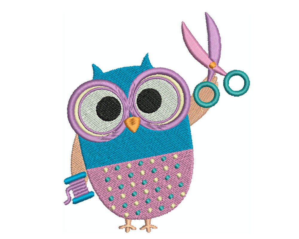 SEWING OWL 8 Machine Embroidery Instant by embroiderquilt