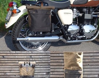 Motorbike bag / Motorcycle bag / Bicycle bag in waxed canvas / Bike accessories