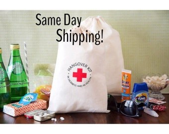 Hangover Kit Bags - Bachelorette Party Bags - Bachelorette Party Favors - In sickness and in health hangover kits - Large Hangover Kit Bags
