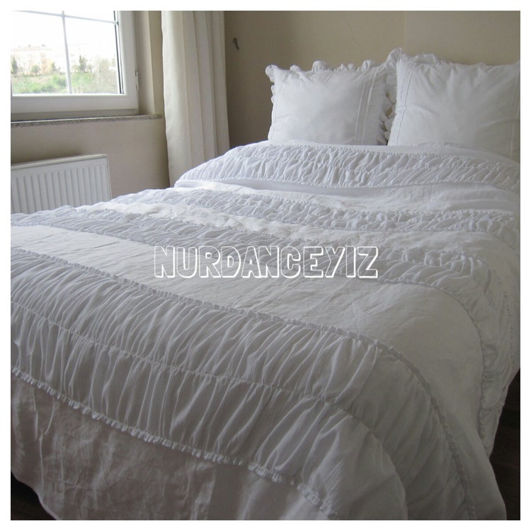 white ruched bedding shabby cottage chic duvet by nurdanceyiz white ruched bedding shabby cottage chic duvet by nurdanceyiz