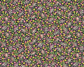 Little House on the Prairie Pink Flowers by Kathy Hall for Andover