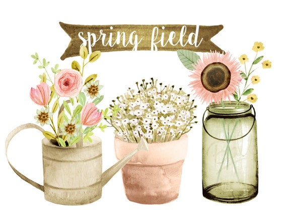 Flowers Clipart Watercolor Rustic Wedding Country Floral Mason Jar Spring From Rosabebe On Flowers Clipart Watercolor Rustic Wedding Country Floral Mason Jar Spring From Rosabebe On