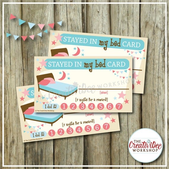 Stayed In My Bed Punch Cards Printable by CreativiDeeWorkshop