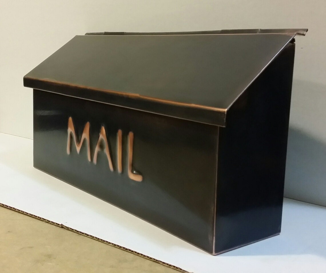 Flush Mount Patina Copper Mailbox