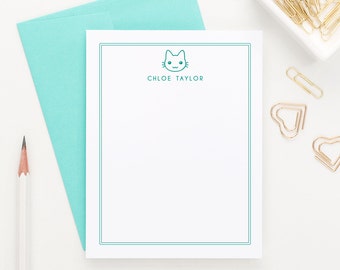 Personalized Stationary set // Cat Stationery Set // Personalized Stationery// Cat Stationary // Personalised // Choose your colors, KS001