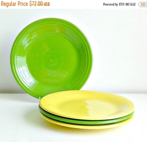 Items similar to CIJ SALE Homer Laughlin Fiesta Dinner Plates Set of 4