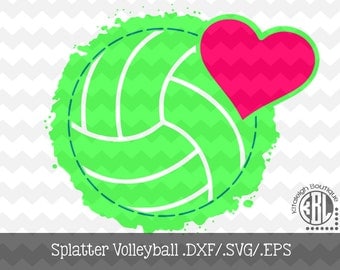 Splatter Volleyball INSTANT DOWNLOAD in dxf/svg/eps for use with programs such as Silhouette Studio and Cricut Design Space
