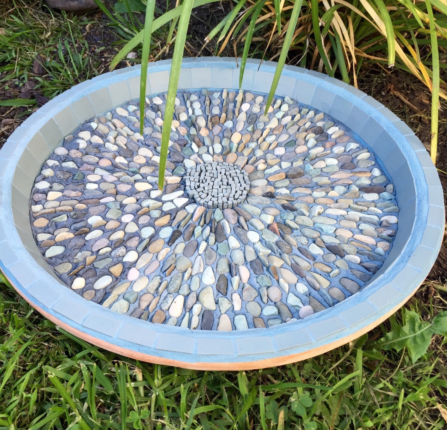 Bird bath Pebble birdbath dish Made to order this piece of