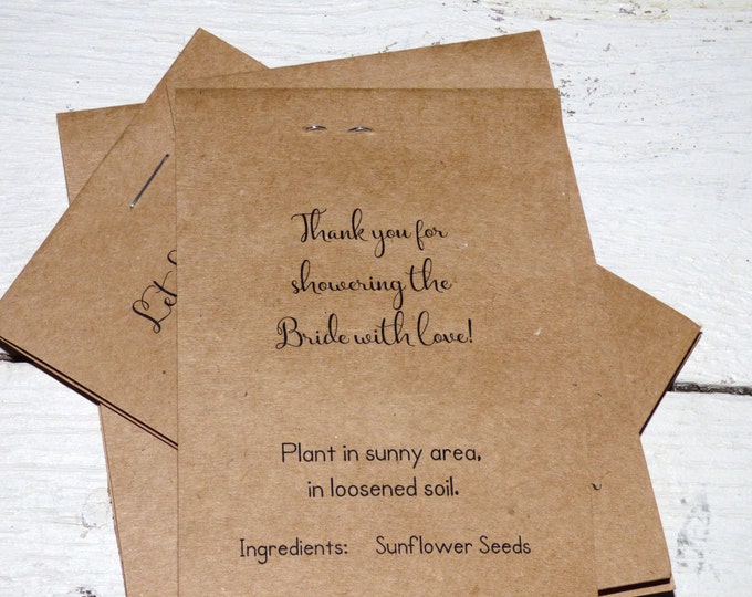 New Rustic Line ~ Sunflower Trio Seed Packet Favors ~ Shabby Chic Favor Perfect for Wedding or Bridal Shower
