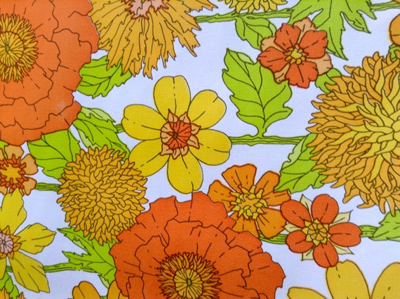 Groovy Flower Power Wallpaper Roll. Eye Popping Colors. Mid