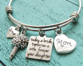 wedding gift for mom, bridal gift for mom from daughter, mother of the bride gift, today a bride tomorrow a wife forever your daughter