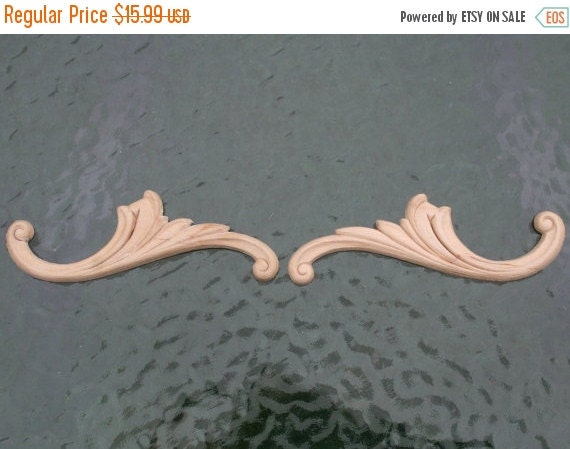 Birch Hardwood Embossed Wood Appliques Wood Carvings 