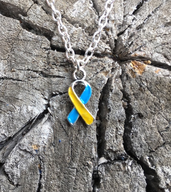 Canine Cushing's Awareness Ribbon Charm Necklace or