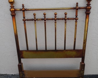 WOOD-BE BRASS / Twin Size Wood Headboard Painted To Resemble Brass / Traditional And Beautiful