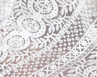 Organza Lace Fabric , circle flowers embroidery W105 , fashion design wedding lace supplies