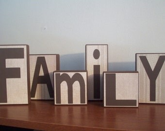 Customize: Family Block Letters, Custom Family Blocks, Home Decor, Mantel Decor, Custom Block Letters