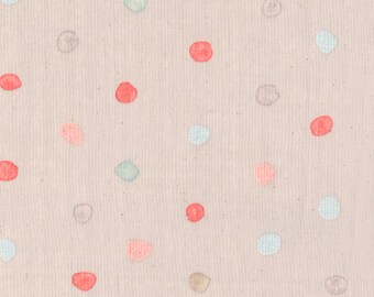 Nani Iro double gauze fabric, Colorful Pocho in "Berry Field", soft pinks, taupe, by the yard