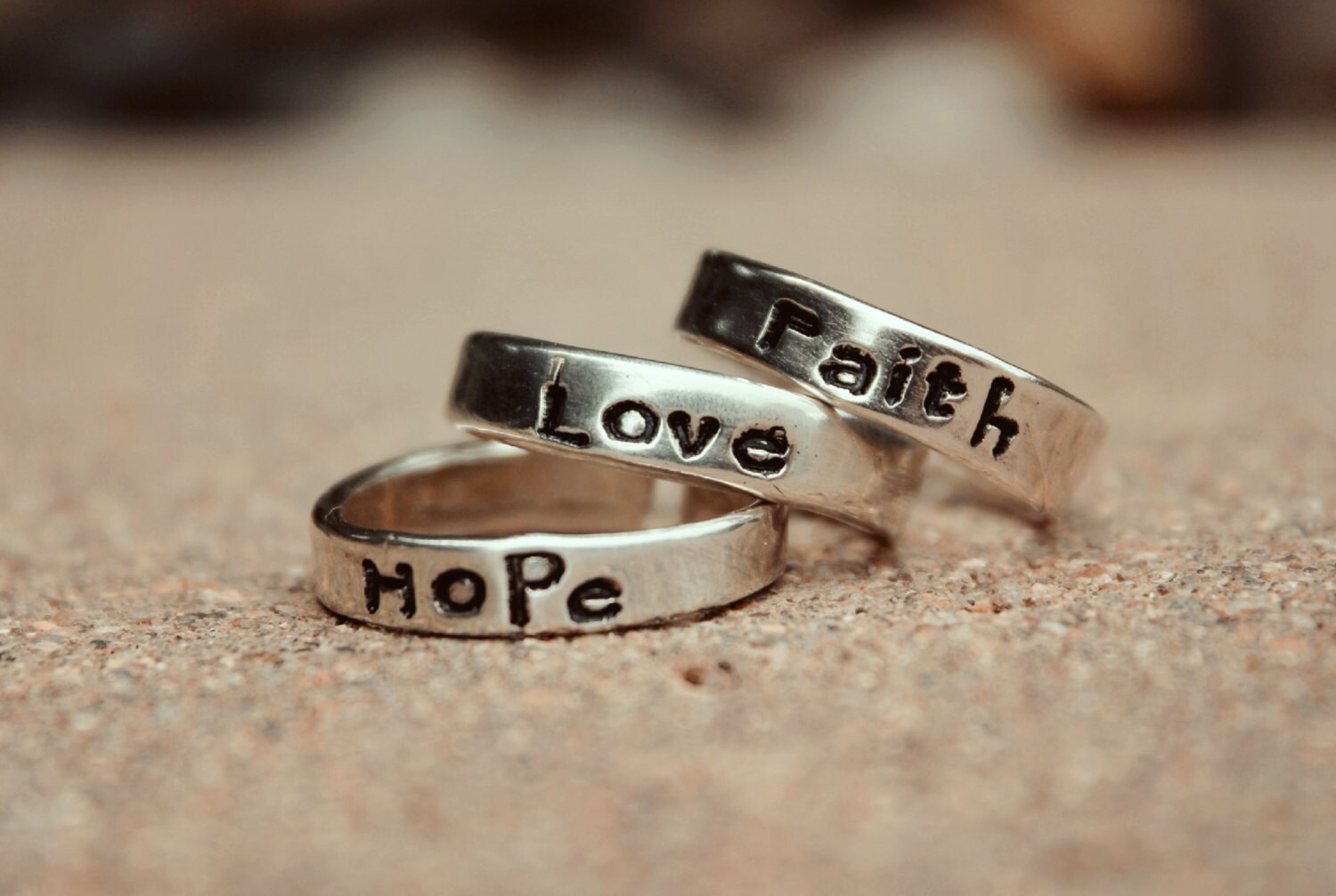 Faith Ring Inspirational Jewelry Hand Stamped Faith Ring