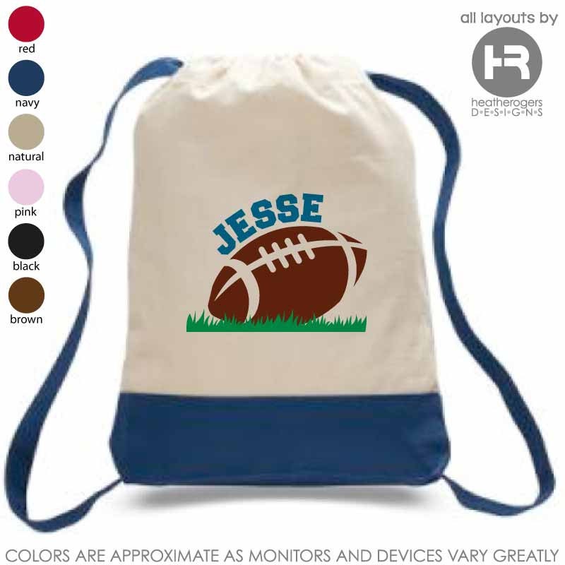 Football Backpack Personalized Backpack by HeatherRogersDesigns