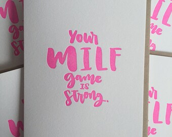 Mothers Day Card / Baby Shower Card / New Mom Card / Pregnancy Card / New Baby Card / MILF card / Letterpress Baby Cards / DeLuce Design