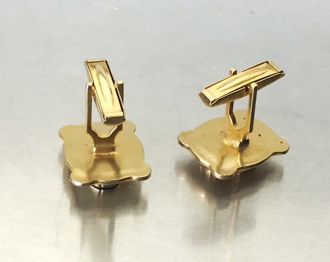 Superb Vintage Retro Mod Cuff links, Mother of Pearl Cufflinks with Vintage Lighter. Vintage Gold Filled Cuff Links. Atomic Cuff Links. Man