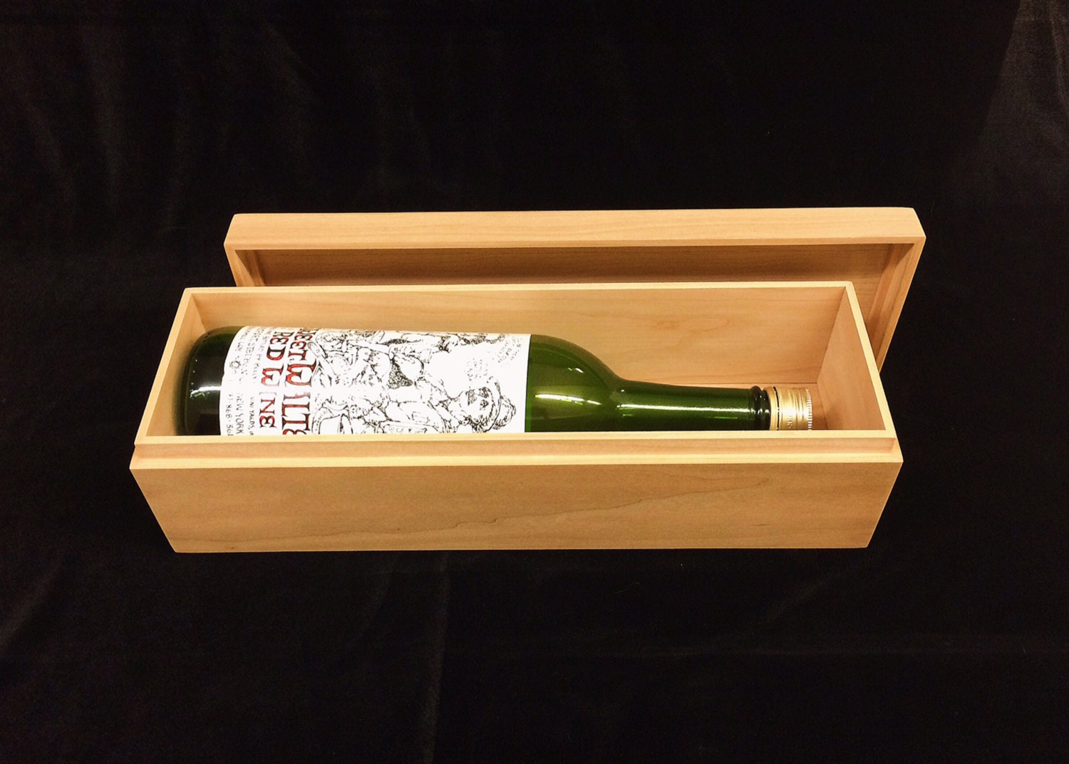 Unfinished Wooden Wine Box Holds 1 Bottle of Wineunfinished