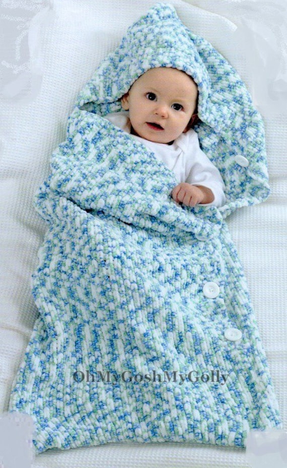 PDF Knitting Pattern Babys Sleeping Bag/Sack or Cocoon