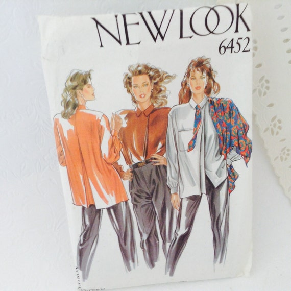 New Look 6452 over sized blouse pattern Tie and scarf