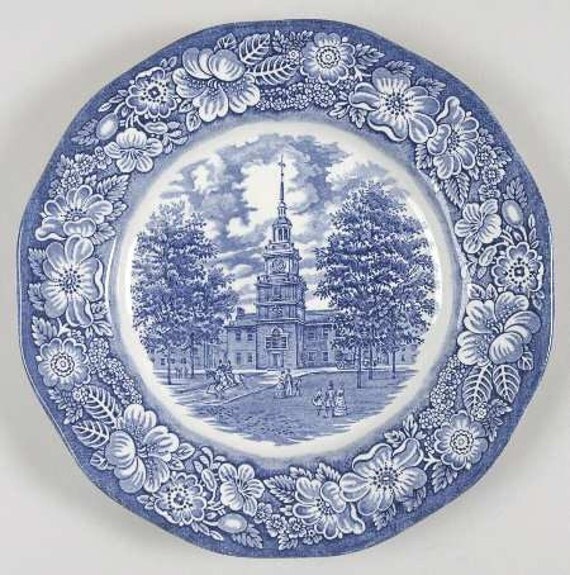 Liberty Blue Dinner Plate Staffordshire England Transfer Ware