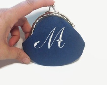 Monogrammed Coin Purse Small, Personalized Coin Purse, Small Change Purse, Snap Closure Purse