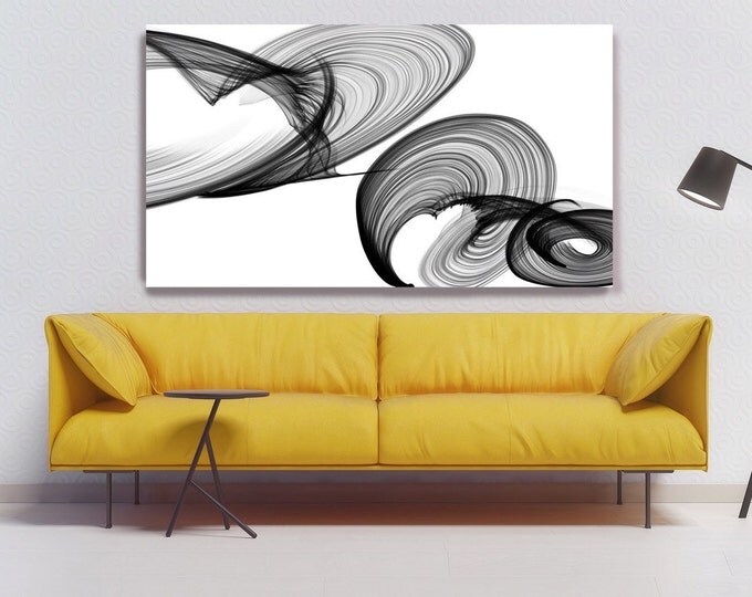 Industrial Abstract in Black and White 2015-20-1. Unique Abstract Wall Decor, Large Contemporary Canvas Art Print up to 72" by Irena Orlov