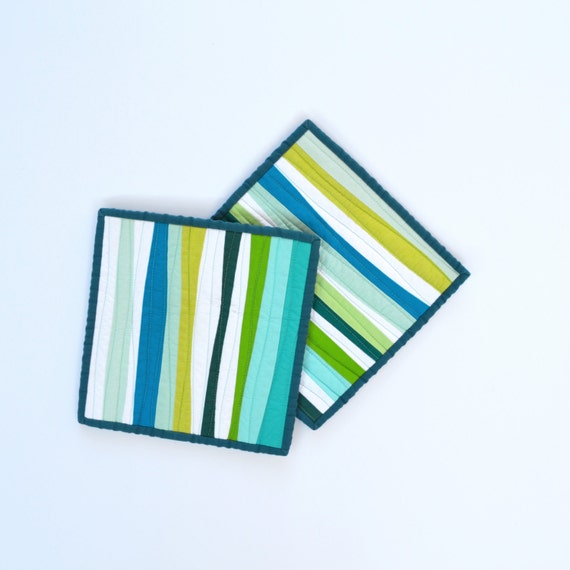  Aqua Pot Holders  Pot Holders  Modern Kitchen Decor Teal