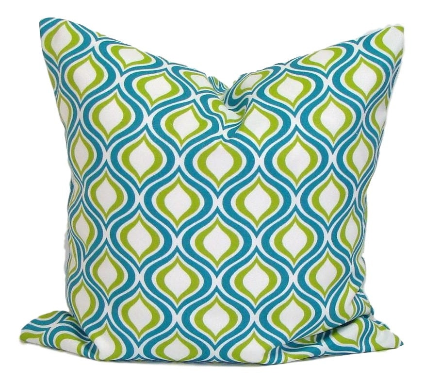 OUTDOOR PILLOW.16x16 inch.Decorative Pillow Covers.Turquoise