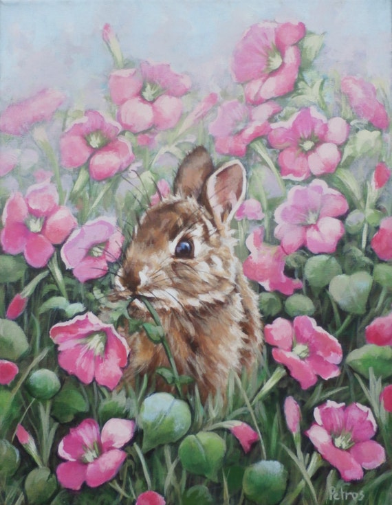 Download original rabbit bunny canvas painting bunny art by RoyalRococo