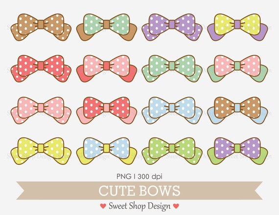16 Bows Clip Art, Baby Shower Clip Art, Royalty Free Clip Art, Instant Download Il_570xn