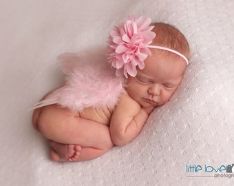 SOFT PINK NEWBORN Feather Wings, Newborn Wings with Headband, Newborn Photo Prop, Newborn baby wings, angel wings, baby wings, Pink wings