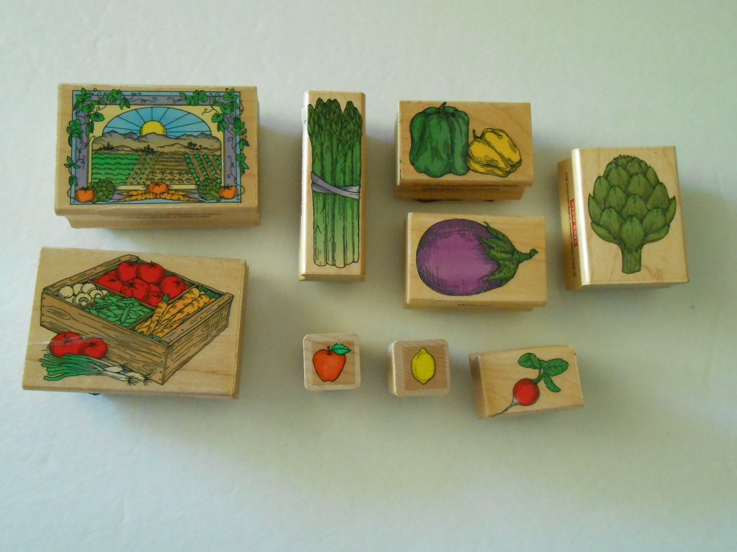 Hero Arts vegetable garden rubber stamps lot