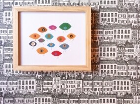 Art Print // Dancing Eyes // 8X10 Collage Reproduction / archival matte paper, signed and dated by artist