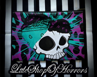 S A L E Gothabilly Skull Cosmetic Bag