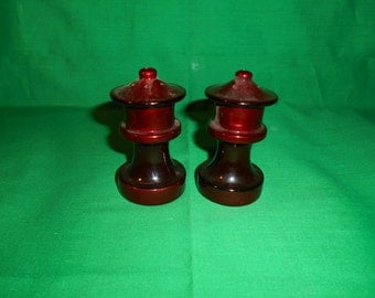 One (1), Pair of Salt & Pepper Shakers, in the Shape of Towers