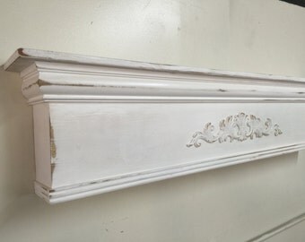 Large Mantel Shelf, Primitive Mantle Shelf,Fireplace Mantel,Shabby Style Mantel Shelf,Architectural Salvage Mantel,Fireplace Mantel