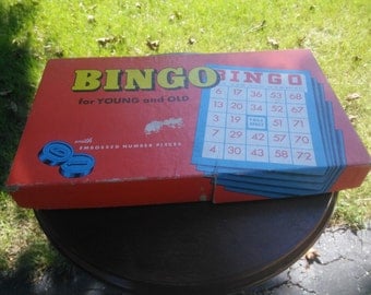 Vintage Bingo Game With Wood Bingo Numbers - Bingo