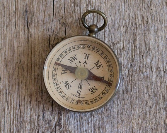 Old Brass Compass Military Compass Made in Germany