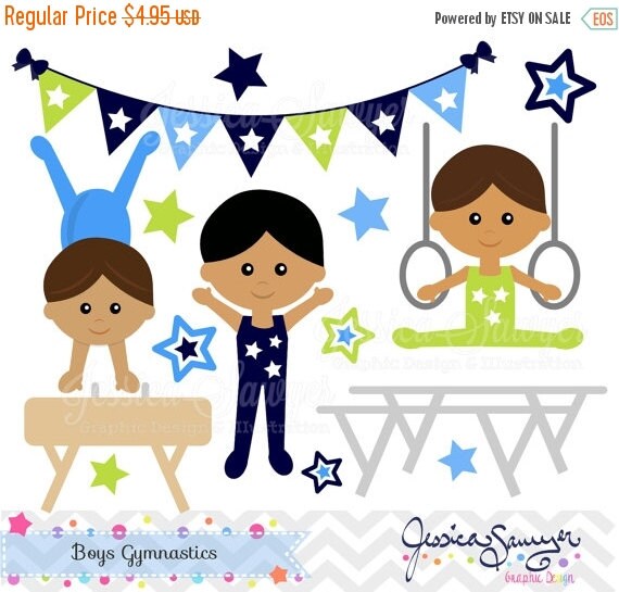 80% OFF - INSTANT DOWNLOAD, boys gymnastics clipart, little tumblers clip art, tumbling graphic for invitations, party supply, graphic desig Il_570xn
