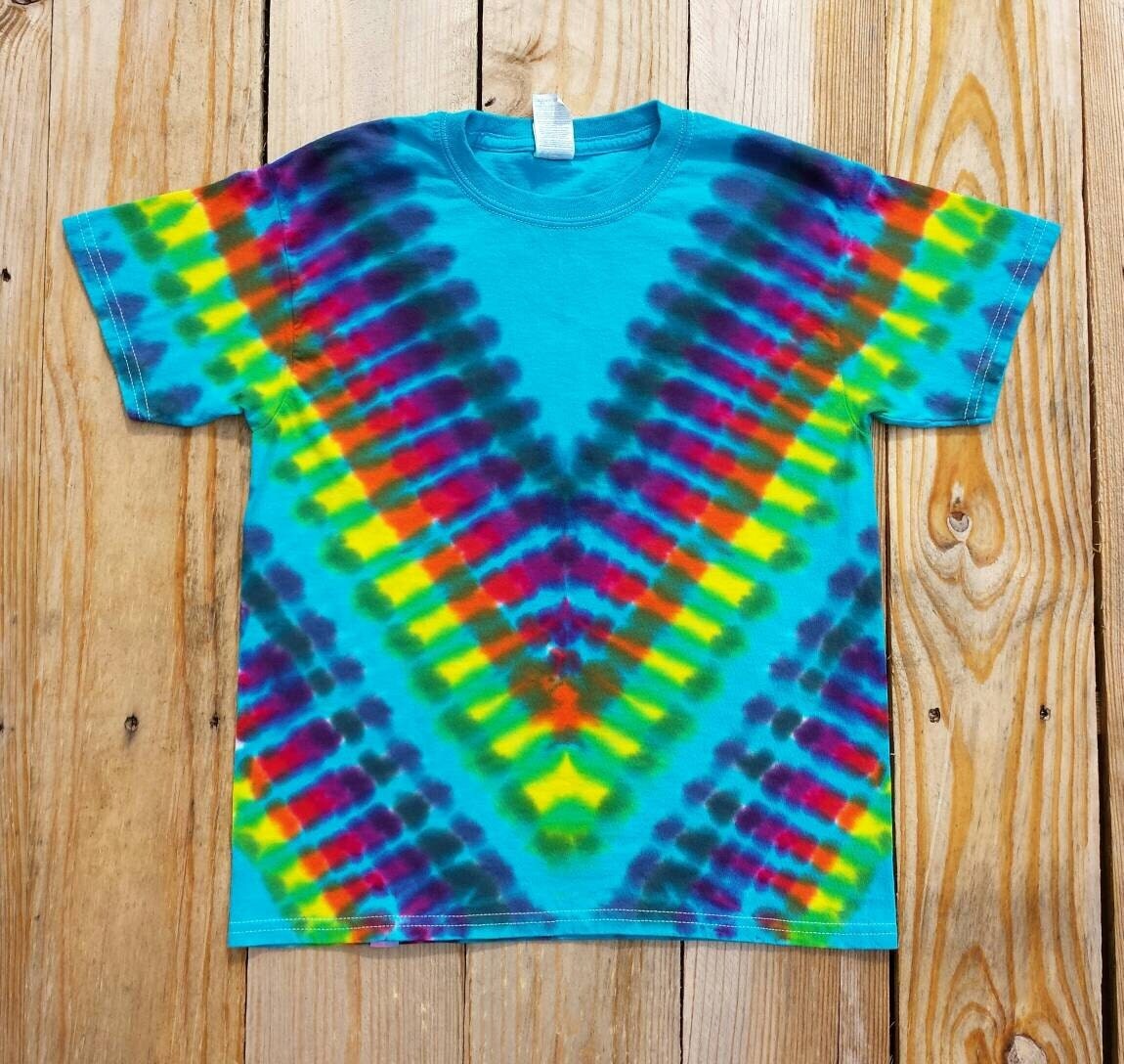 Youth Rainbow Tie Dye Shirt Kids Medium Boys Tshirt Girls