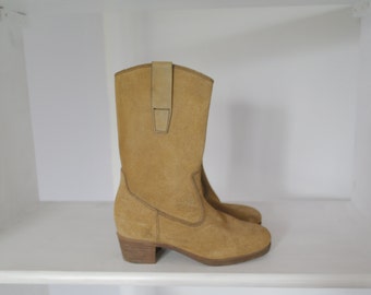 60 Vintage beige suede boots CHILD