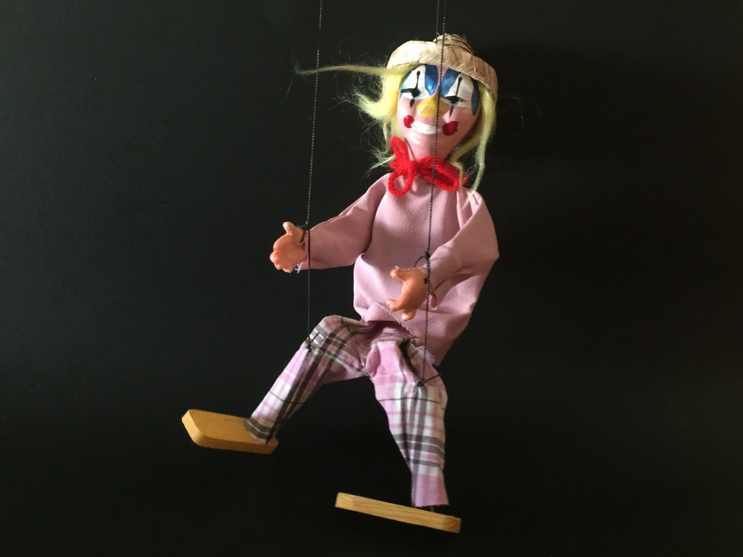 Vintage Clown String Puppet Mexican by LupeandRomeo